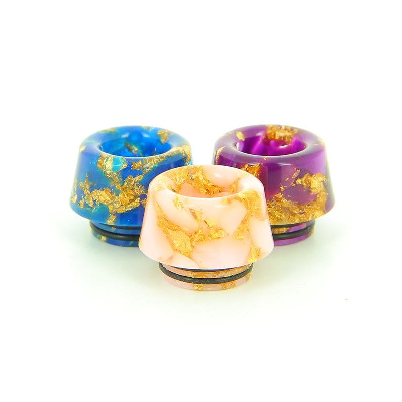 Drip Tip 810 Conique Résine Pépites Dorées
