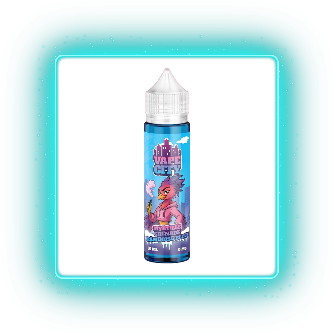 Myrtille Grenade Framboise bleue - Vape city - 50ml